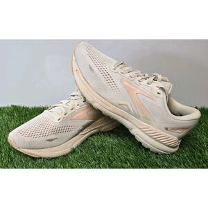 Brooks Adrenaline GTS 23 Size 9 B Womens Crystal Grey White Beige Running Shoes
